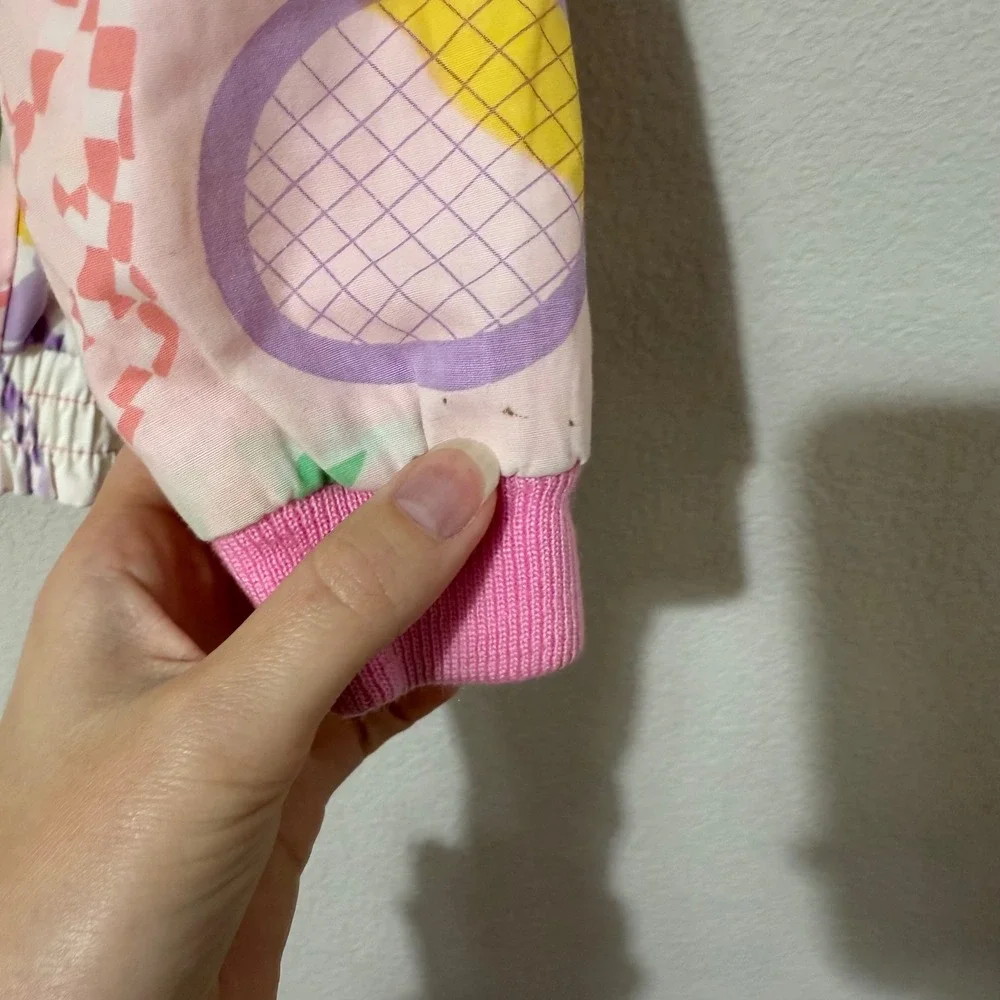 Vintage London Fog Toddler Girl 3T Reversible Pink Bomber Jacket 90's Multicolor - Picture 7 of 9